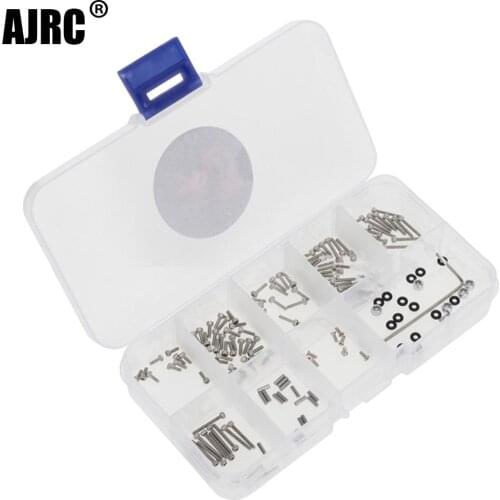 176pcs Axial 1/24 Scx24 90081 AXI00002 AXI00001 Stainless Steel Full Car Screw M1.4 Cup Head Screw Box Set