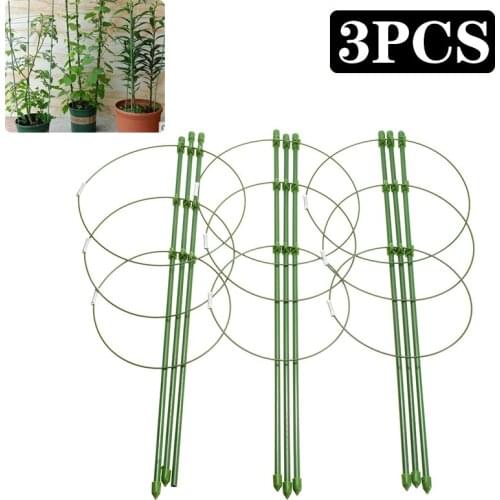 3Pcs/Set Durable Climbing Plant Support 450mm Aluminium & Plastic Garden Plant Support Frame Garden Plant Flower Trellis