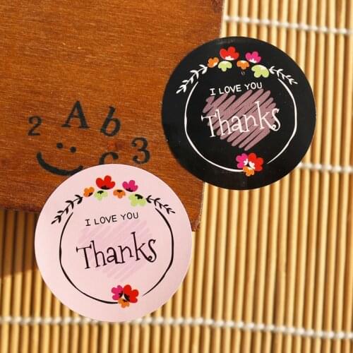 60pcs 10sheets Kraft Paper Seal Sticker Thank you Point Sticker Baking Packaging Biscuit Bag Label Sealing Stickers