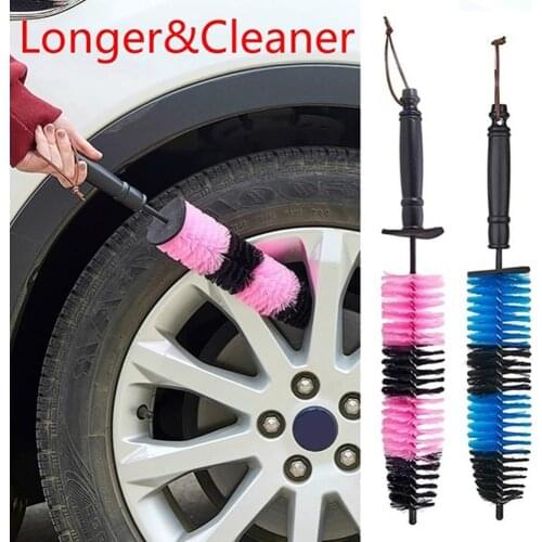 80% 2021 Hot Sell Car Vehicle Tire Tyre Wheel Rims Steel Wire Long Brush Washing Cleaning Tool