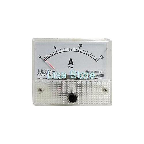 85L1 AC 0-15A Rectangle Analog Panel Ammeter Gauge