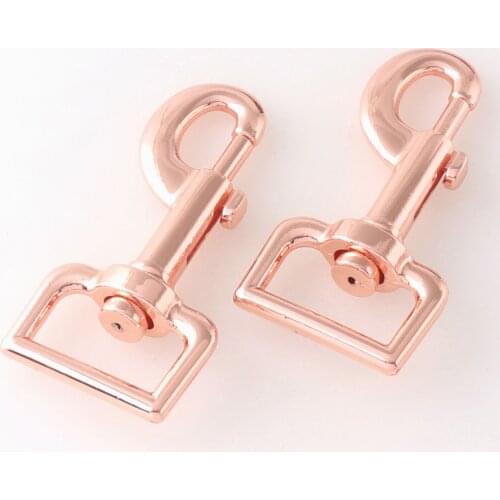 Large Swivel Clasp Claw Rose Gold Dog Collar Lobster Clasp Trigger Snap Clasp for Leash Webbing Swivel Dog Hook Handbag Hook