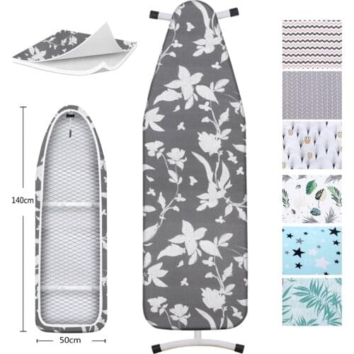 Ironing Board Cover Scorch Resistant, Extra Thick Cotton Iron Cover with Padding Heat Reflective Heavy Duty Pad Approx 140x50cm