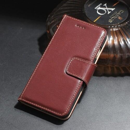Genuine Leather Wallet Bags For iPhone 7 8 Real Cowhide Flip Phone Case For iPhone7 Plus Magnet Card Pocket Vintage Business