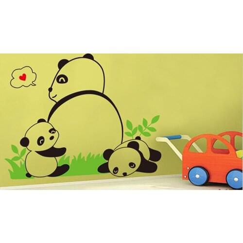 DIY animal Panda family lovey vinyl wall sticker nursery school children room living room bedroom home decor art decals murals