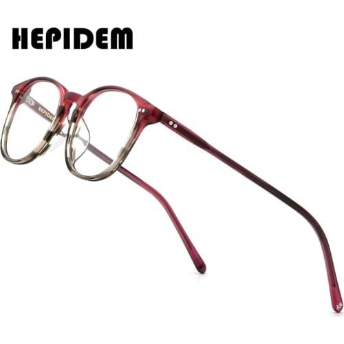 HEPIDEM Acetate Glasses Frame Men Square Prescription Eyeglasses 2020 New Women Nerd Myopia Optical Clear Spectacle Eyewear 9128