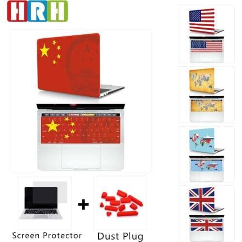 HRH 2In1 World flag Design Laptop Body Protective Hard Case Keyboard Skins For Mac Air Pro Retina 11 12 13 15 A2159 A2289 A2251
