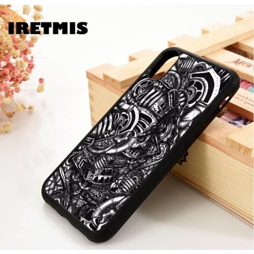 Iretmis 5 5S SE 6 6S phone case cover for iPhone 7 8 plus X Xs 11 Pro Max XR Steampunk mechanical car motorbike engine cog gears