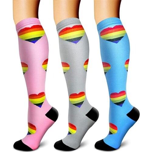 Running Men Women Compression Socks Sports Nylon Unisex Outdoor Anti Fatigue Pain Relief High Stockings For Men Tarvel Socks