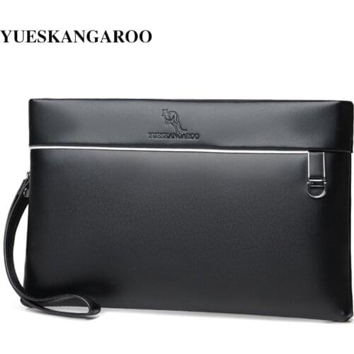 Famous Brand Genuine Leather Men Wallet Long Design Purse Black Business Male Clutch Bags Card Holders For Man Envelope Pack