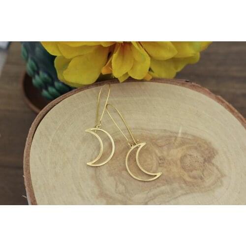 Brass moon earrings/modern simple earrings/witchcraft earrings/celestial earrings