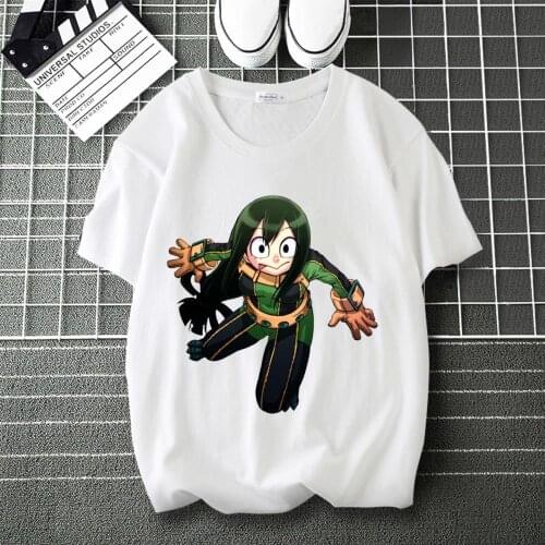 My Hero Academia Deku LOGO Printed summer T-Shirt Round Neck Short Sleeve Modal Top Tee