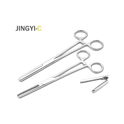 Medical Surgical Instrument Leather Tube Forceps Transfusion Blood Tube Clamping Forcep Reticular Flat Mouth Plier