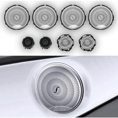 Car Door Metal Speaker Covers For Mercedes Benz C GLC E Klass W205 W213 X253 AMG Coupe Tweeter Decorate Midrange Lid Trim
