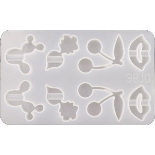 N7MF Crystal Epoxy Resin Mold Fruit Animal Straws Decoration Buckle Silicone Mould