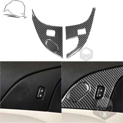 Carbon Fiber Door Lock Panel Sticker Set For Chevrolet Corvette C6 2005 2006 2007 Door Switch Trim Car Interior Accessories