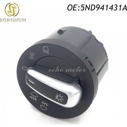 New 5ND941431A For VW Golf 5 6 GTI Mk5 Mk6 Jetta 5 6 Passat B6 Cadday Tiguan Headlight Switch 5ND 941 431A