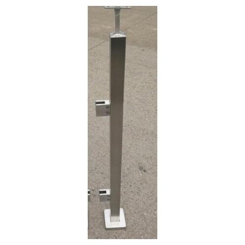 Freeshipping 950mm Height Single Side 304# Satin finished Square Glass Clamp Flat Surface Staircase Parts Pole Pillar Baluster