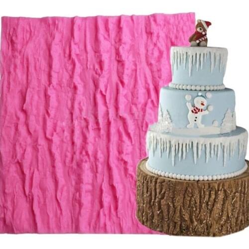 OOTDTY Tree Bark Texture Silicone Mold Cake Fondant Impression Mat Decorating Supplies