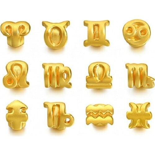 Designer original 12 constellations exquisite bracelet beads unique antique gold craft charm men and women silver jewelry