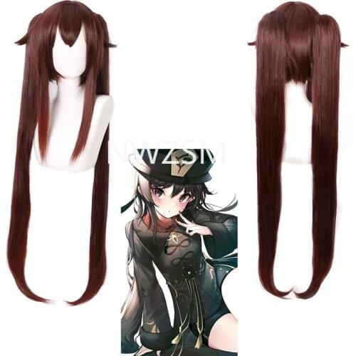 The game Genshin Impact Walnut Cosplay wig brown and black face modeling COS game animation wig stock Halloween costume