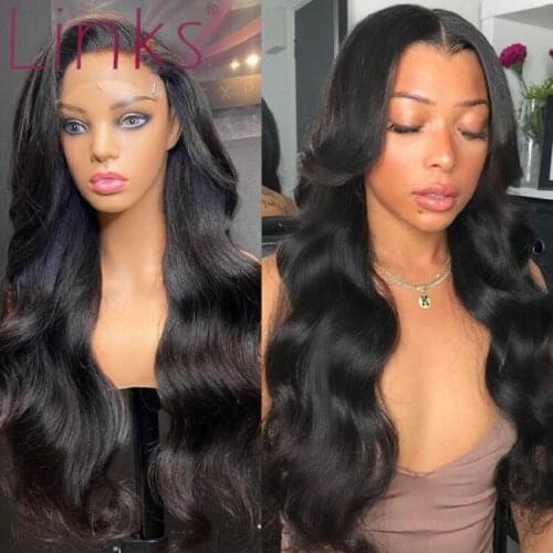 Links Body Wave 28 30 Inch 4x4 5x5 Lace Closure Wavy Wig Brazilian Remy Human Hair Wig For Black Women Preplucked with Baby Hair