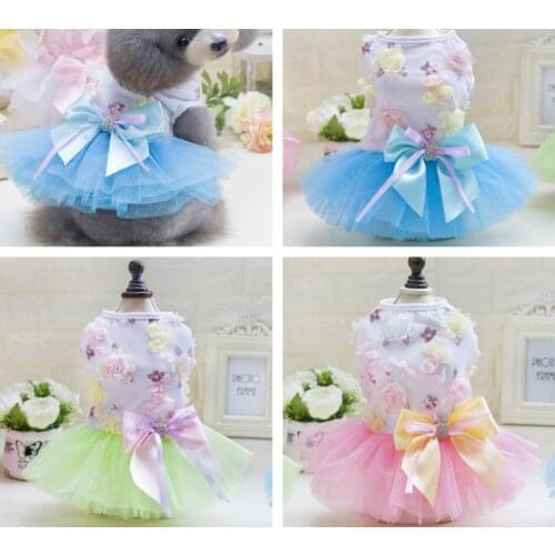 Spring And Summer Dog Tutu Dress Pet Dog Clothes Wedding Dress Skirt Puppy Clothing Pet Clothing Accessories Chihuahua Yorkie