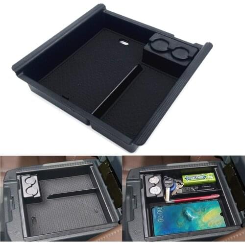 Car Center Console Organizer Tray Armrest Box Secondary Storage For Toyota Tacoma SR, SR5, TRD Sport, TRD Off-Road 2015-2018