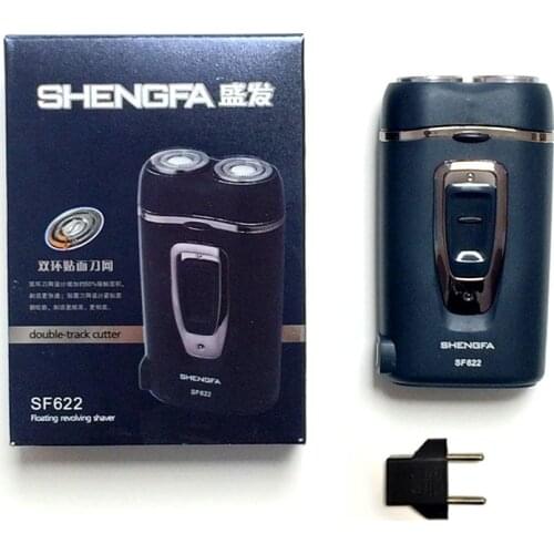 SF-622 Mini Portable Electric Beard Trimmer Clipper Electric Shaver 2 Floating Head Rotary Shaver Use AC Rechargeable Razor