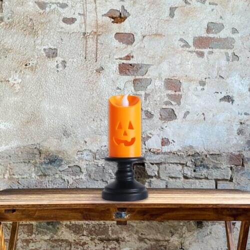 Portable Candlestick Candle LED Flameless Lights Flickering Bulb Battery Night Lights Plastic Lamp Halloween Lounge Decor Gift