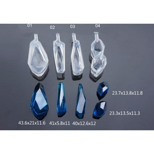 Transparent Silicone Diamond cut surface Pendant Mould For Resin Real Flower DIY Mould Jewelry Making Tool Irregular stone