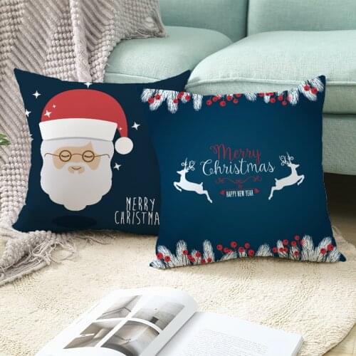Cushion Cover Christmas Decorative Pillows for Sofa Elegant Case 45x45 Decoration Nordica Home New Years Santa Cruz Living Room