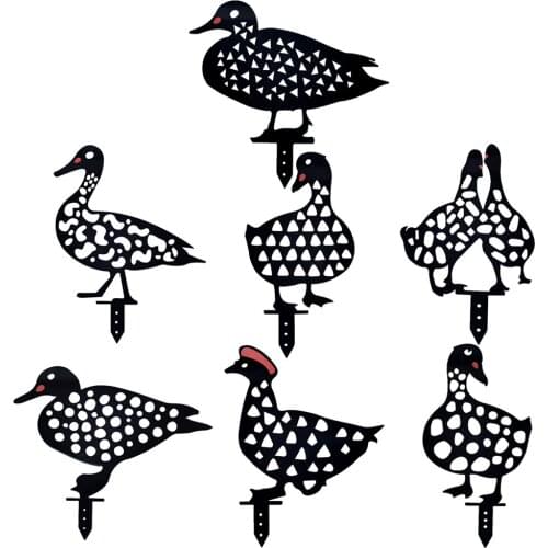 Gardening Ornaments Duck Yard Art Outdoor Garden Duck Hollow Out Silhouette Stakes Yard Backyard Easter Decoration