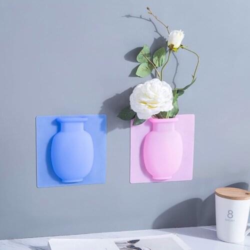 Silicone Sticky Vase Magic Rubber Flower Plant Vases Flowers Container for Office Wall Vases Decoration Home Decor Nordic Decor