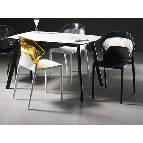 Nordic Backrest Dining Chair Leisure Plastic Transparent Dining Chair Home Modern Minimalist Creative Outdoor Negotiation Stool