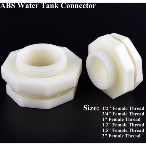 1pc 1/2"~2" ABS Water Tank Connector Aquarium Tank Joint Watering Irrigation System Garden Water Pool Pipe Inlet/Drain Joint