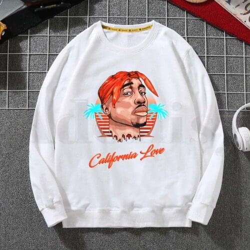 2Pac Tupac Amaru Shakur Makaveli Rapper Swag Hoodies Sweatshirt Print Trend Mens Clothes Hip-Hop Male Crewneck Hoodies Men
