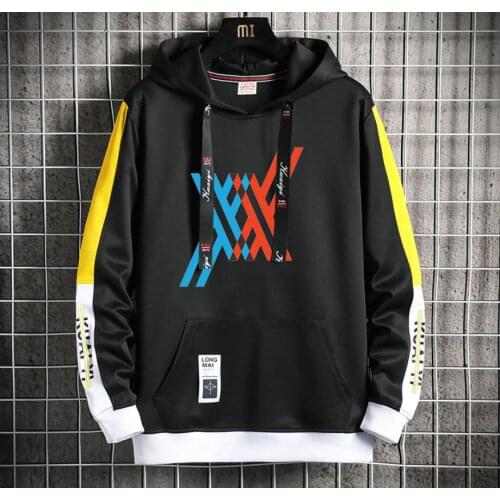 Anime DARLING in the FRANXX Hoodie teenagers Popular Harajuku Hoodeds Pullover Streetwear Casual Fake Two-Piece jacket coat