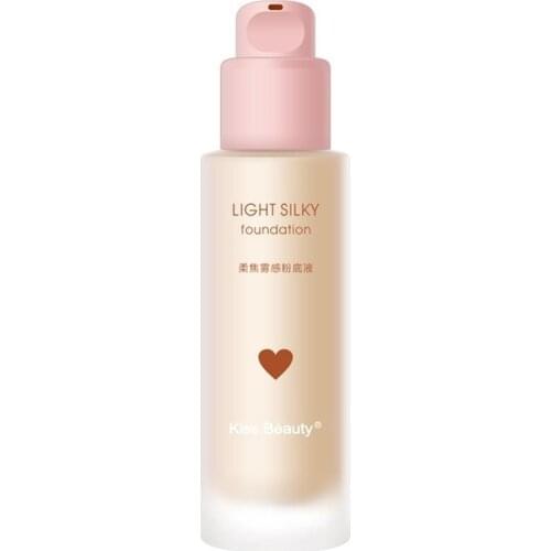 Kiss Beauty Liquid Foundation Is Light and Easy To Apply Makeup Oil Control Concealer Invisible Pores Waterproof Face Makeup