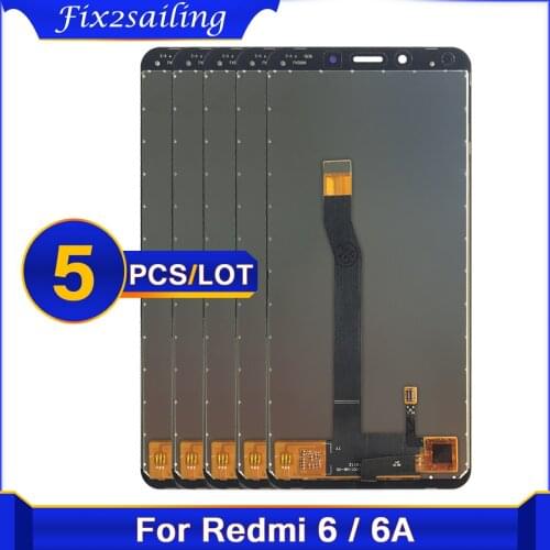 5 Pcs/Lot 100%Tested AAA+ Grade LCD Display + Frame For Xiaomi Redmi 6 LCD Display Screen Replacement For Redmi 6A LCD Assembly