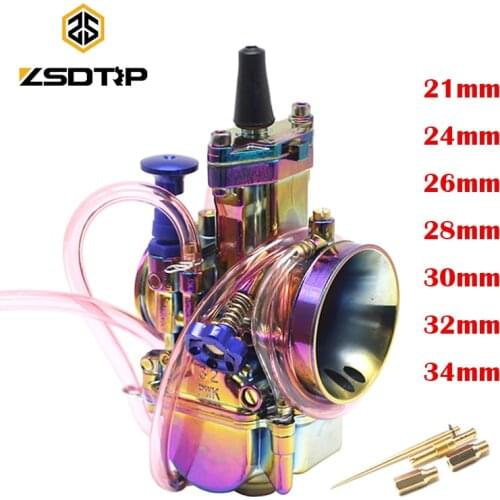 ZSDTRP Colorful PWK Carburetor Motorcycle 2/4T Engine Scooters Dirt Bike ATV 28 30 32 34mm with Power Jet Racing Motor For 250CC
