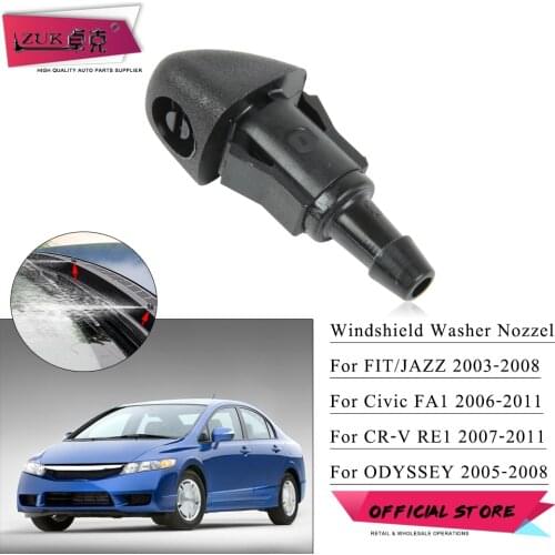 ZUK 2PCS Front Windshield Windscreen Washer Nozzle Water Spray Jet For CRV CIVIC FIT JAZZ ODYSSEY 2006 2007 2008 2009 2010 2011