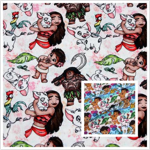 Disney Princess Piglet 100% Cotton Fabric for Girl Clothes Hometextile Cushion Cover Backpack Needlework DIY