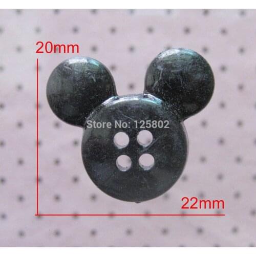 1000pcs 4 holes decorative Mickey buttons black color scrapbook craft DIY