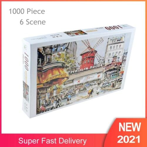 1000 Pieces Jigsaw Puzzle Adult Children Assembled 6 Scene Intelligence Puzzle Childrens Games Educational Decompression Toy