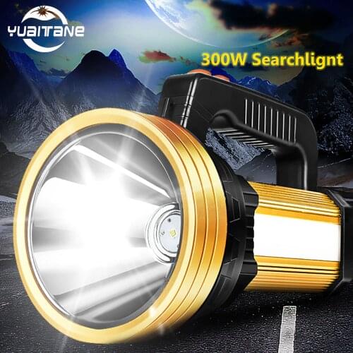 4000lumens Newest Built-in 7200mAh LED Flashlight Handed Spotlight Portable USB Charging 3Modes Searchlight With Side red light