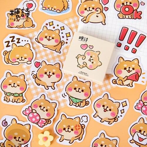 45 pcs /Box Kawaii Puppy Dog World Stickers DIY Stick Label PVC Phone Hand Account Decor Sticker