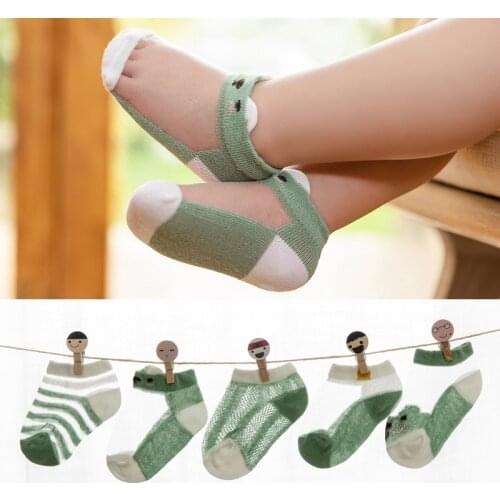 5 Pairs/Lot 2021 New Kids Soft Cotton Summer Socks Boy Girl Student Fashion Sports Mesh Socks for Children Teens Socks