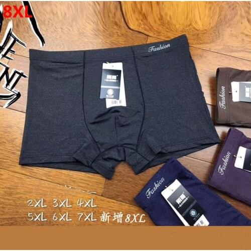 5 pieces/lot Mens plus size ice silk boxer briefs mens solid color boxer man underwear men oversized panties men 8XL 7XL 6XL