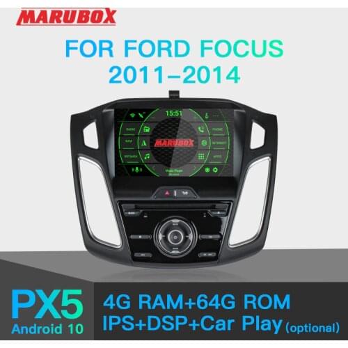 MARUBOX Car Radio Android 10 For Ford Focus 3 2011 to 2018 Car DVD Player GPS Navigation Audio Auto 8 Cores 64G, IPS, DSP KD9019